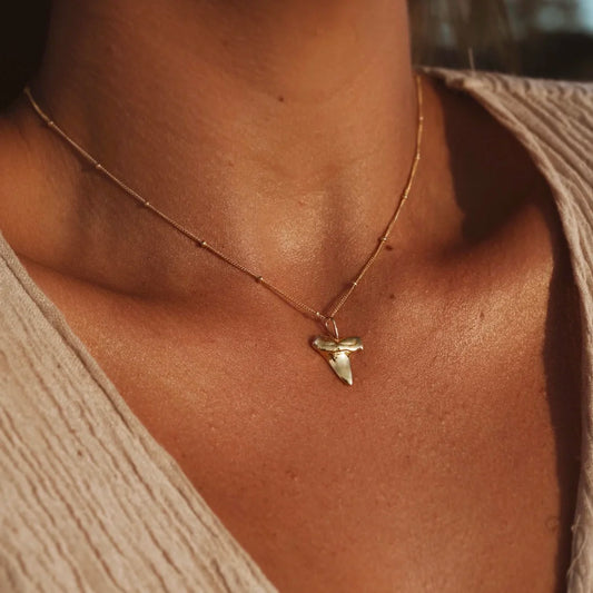 Mahloe Shark Tooth Necklace Silver Gold