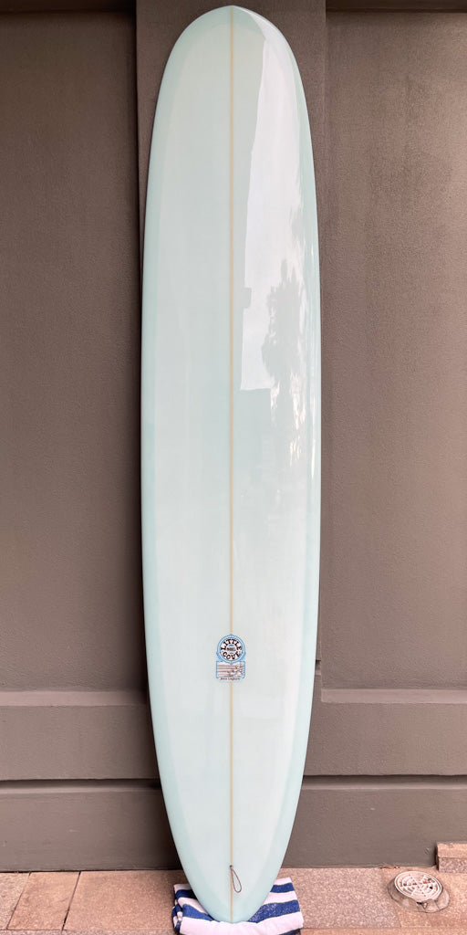 9ft 4 Little Cove Longboard, Blue Tint, Polish Finish