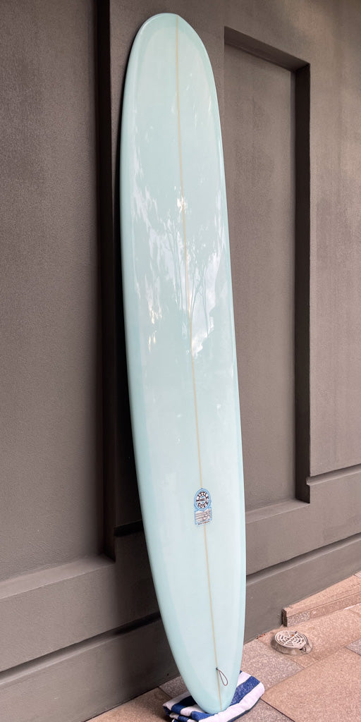 9ft 4 Little Cove Longboard, Blue Tint, Polish Finish