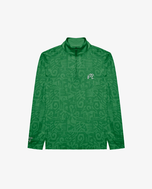 Malbon Capo Performance Quarter Zip - Kelly Green