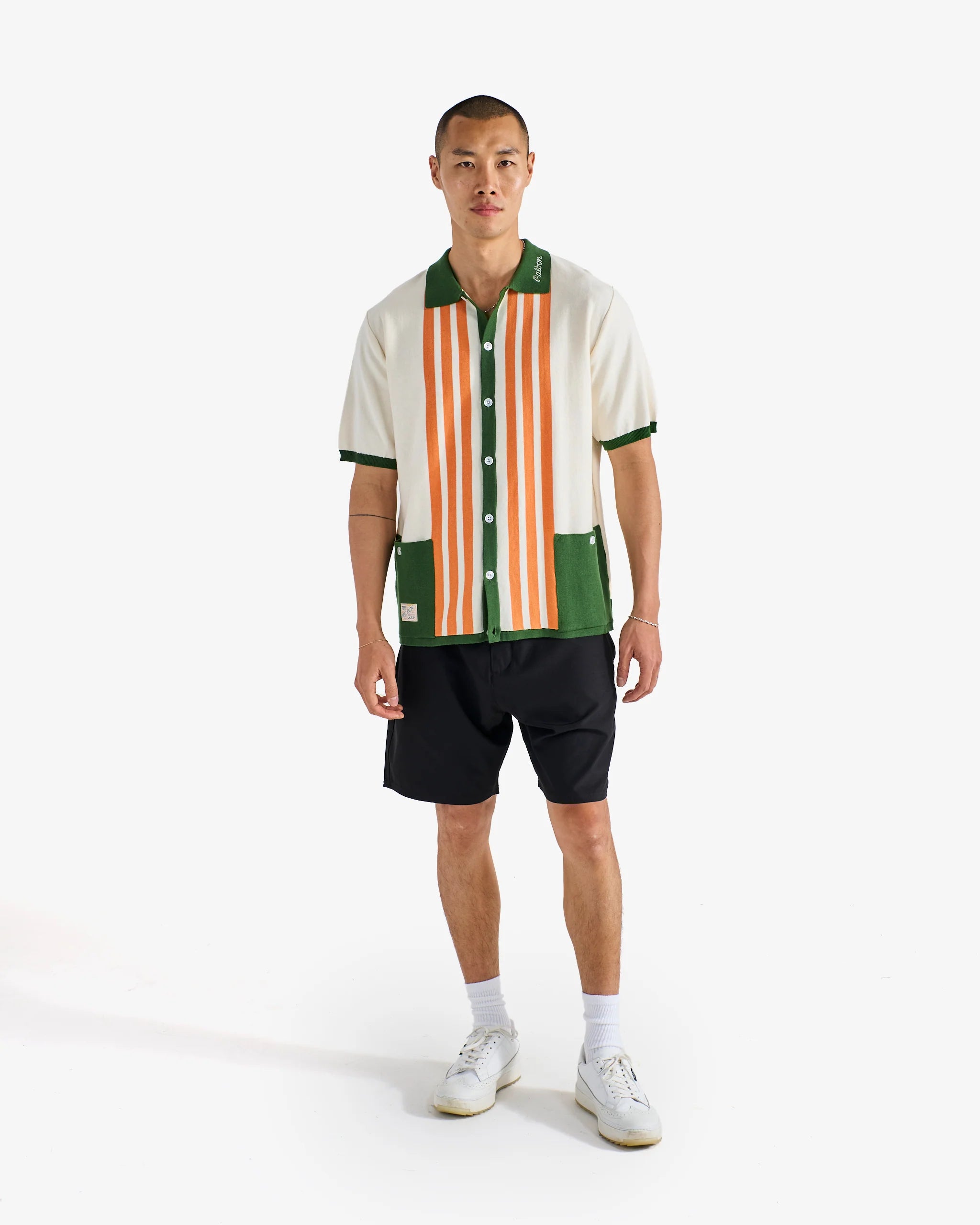 Malbon Gabbiano Knit Button Up - Ivory