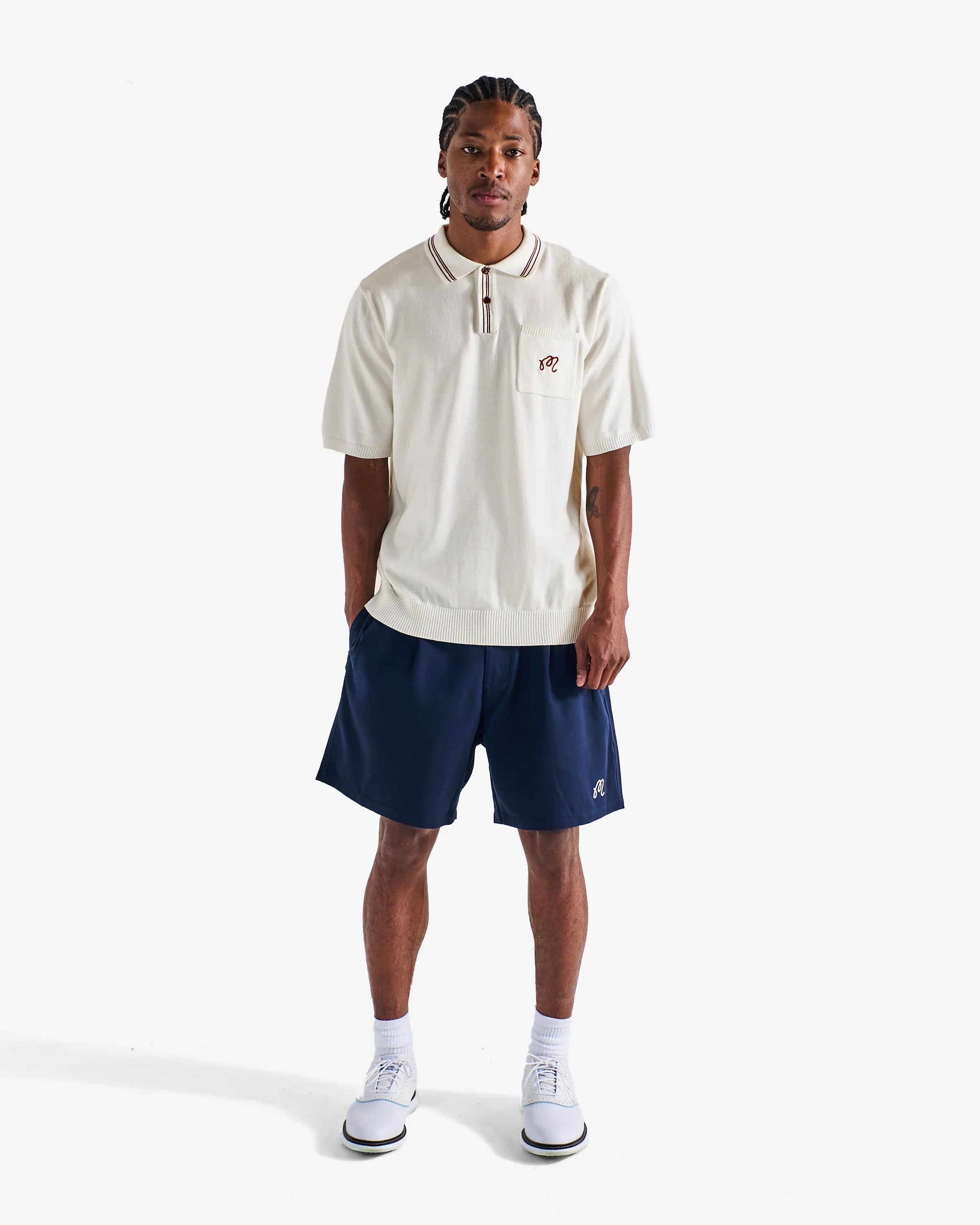Malbon Campania Knit Polo - Ivory