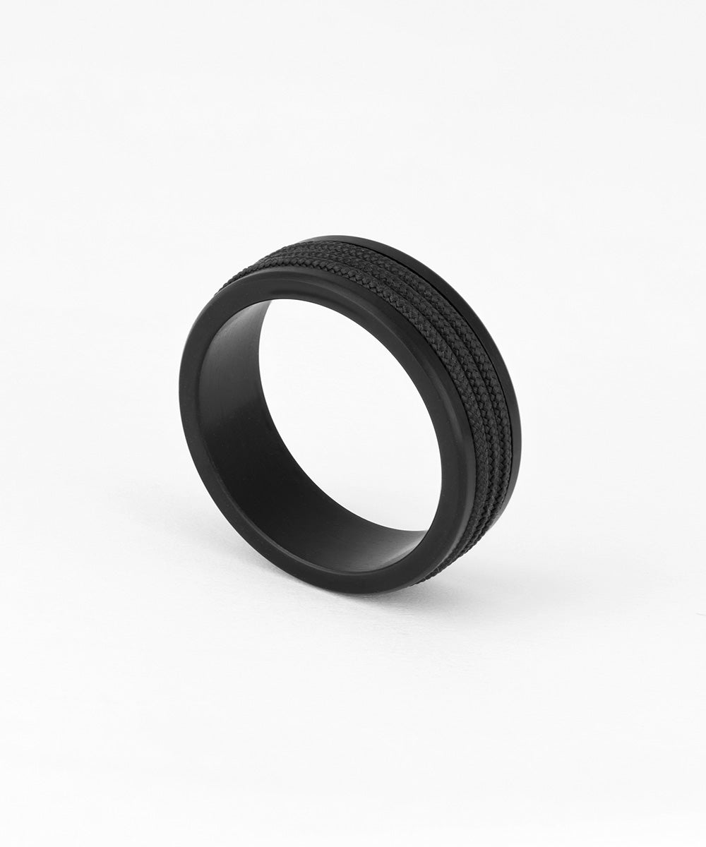 Pig & Hen Navarch 8mm Wrap Ring Black | Black