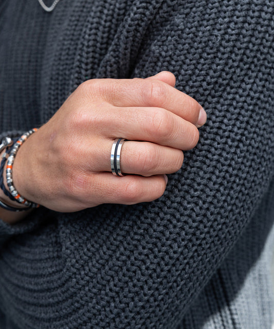 PH Navarch 6mm Ring - Navy Silver