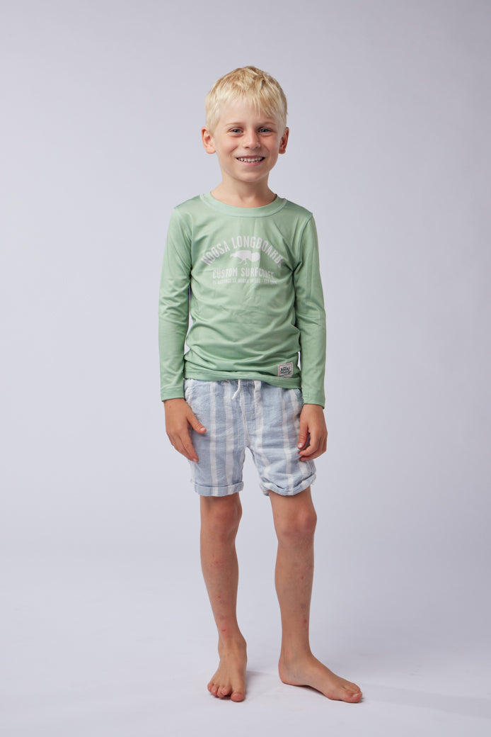 Kids Custom Surfcraft Rash Green