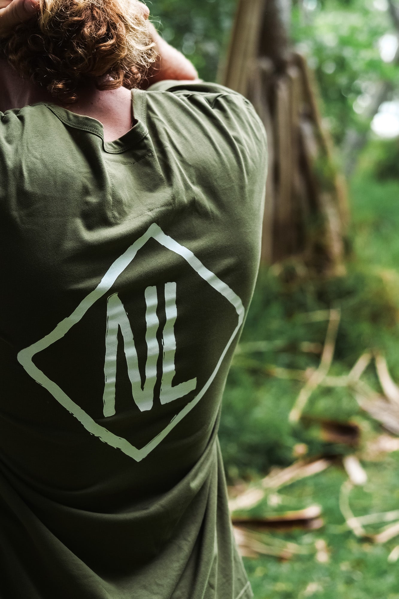 NL Hand Drawn Diamond Tee – Green