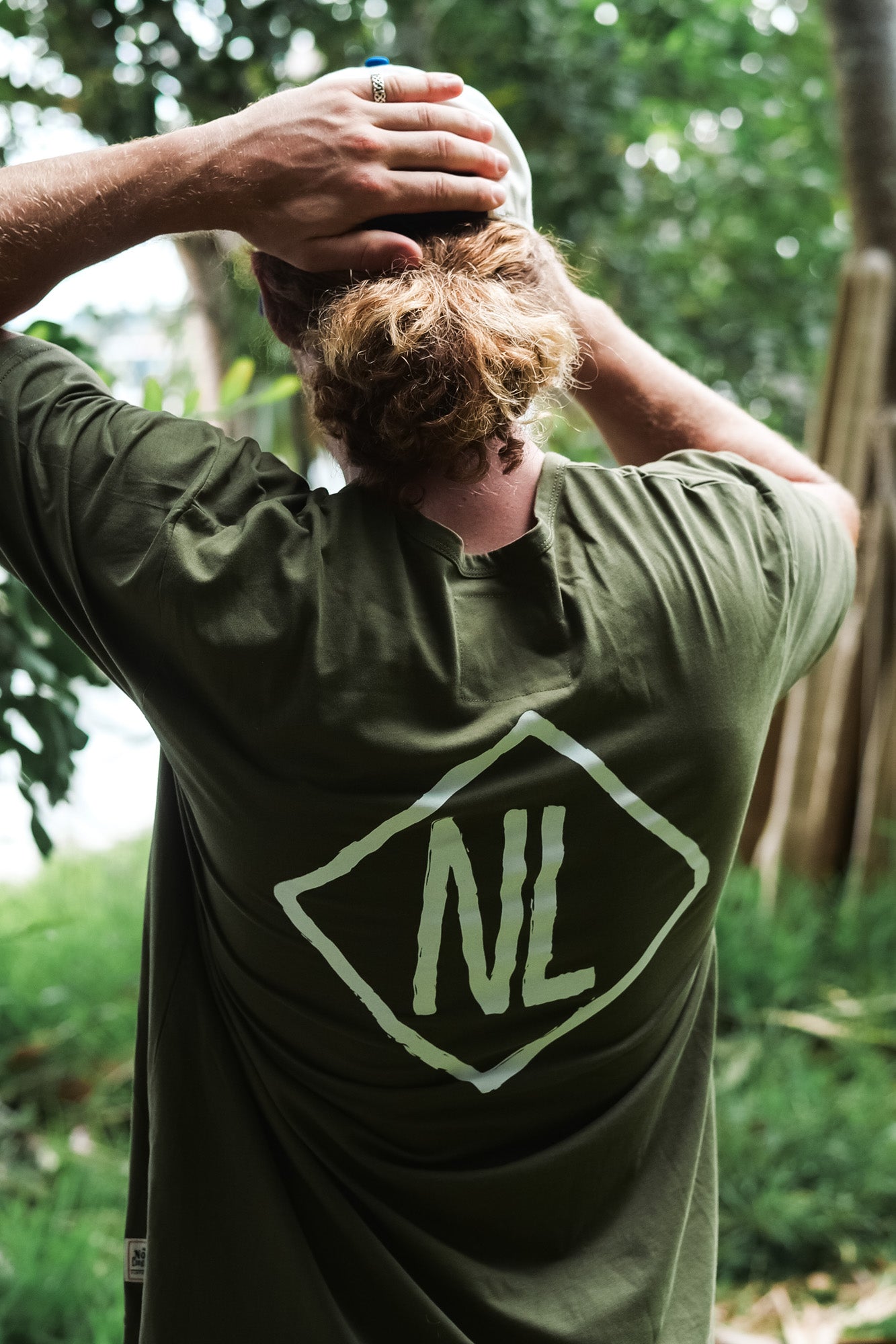 NL Hand Drawn Diamond Tee – Green