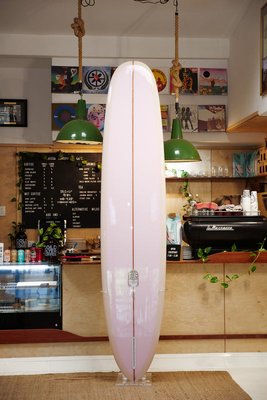 Noosa Longboards Little cove Model Vintage Pink and Yellow Deck 9’4