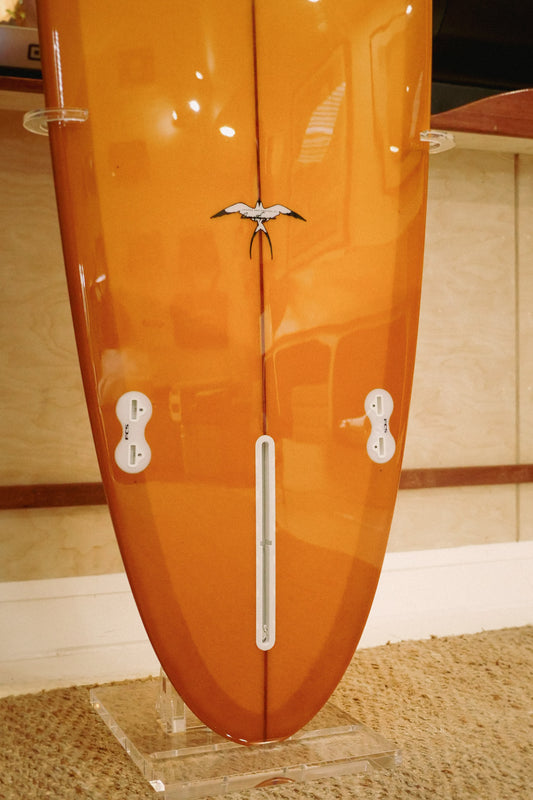 7'6" Donald Takayama Egg burnt orange tint deck and bottom