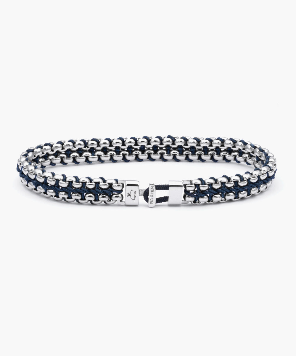 Pig & Hen Catena Venetian 7mm Navy | Silver