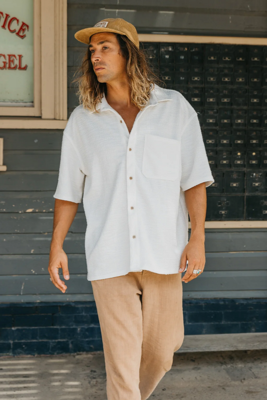 Ottway - Ottway Wells - Textured Short Sleeve Shirt - WHITE