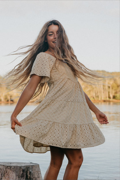 Ottway Whisper - Embroidered Short Dress