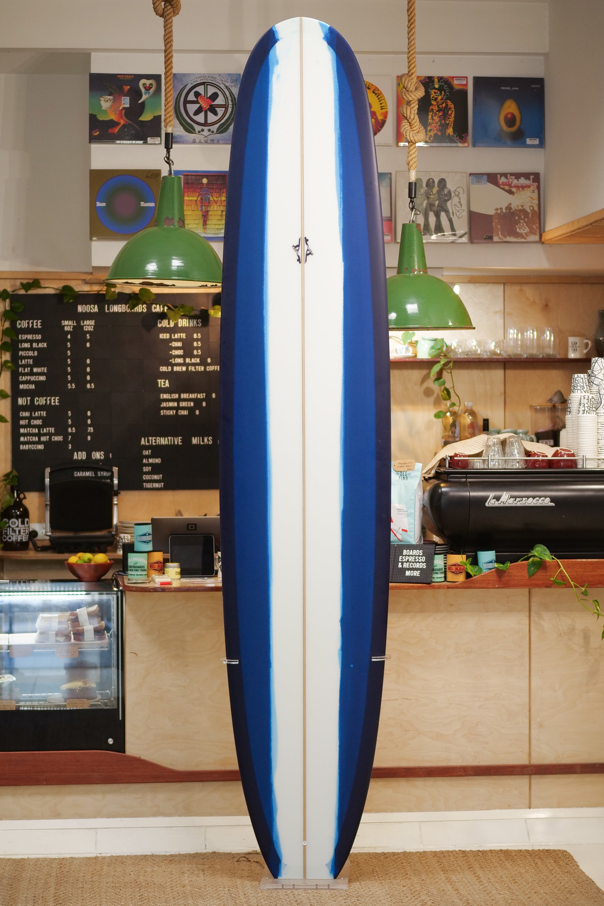 Thomas Surfboards 9'9 New Faithful Blue & White Panels