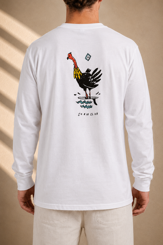 NL Scrub Club Long Sleeve Tee - White
