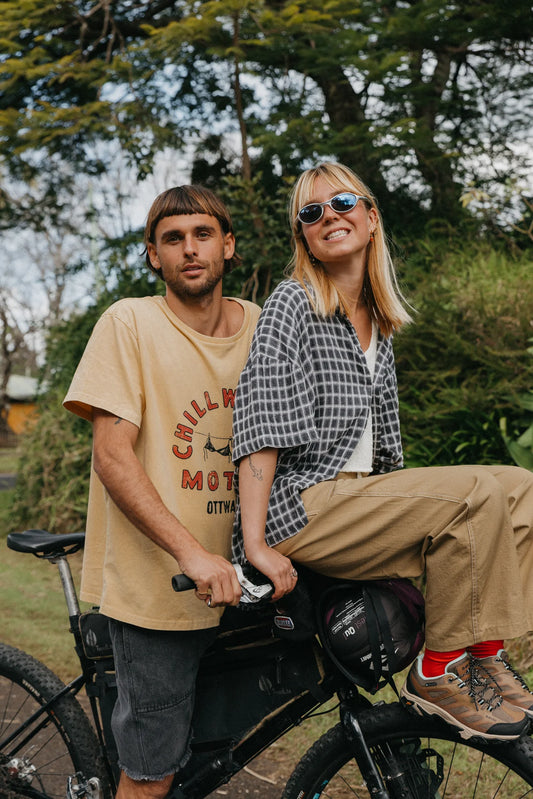 Ottway - Myles - Checked Soft Charcoal Short Sleeve Shirt - Unisex