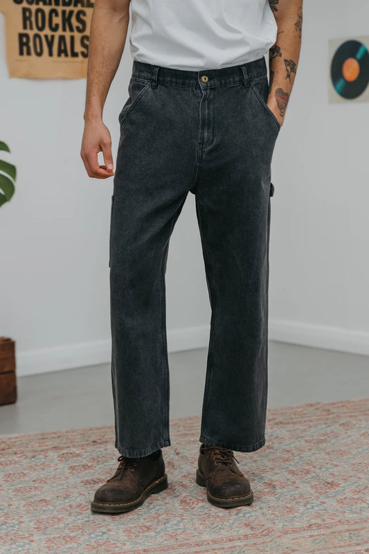 Ottway JMM Series - Black Washed Baggy Jeans