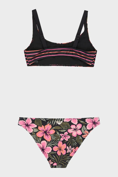 Roxy Active Floral RH Bralette Set Anthracite