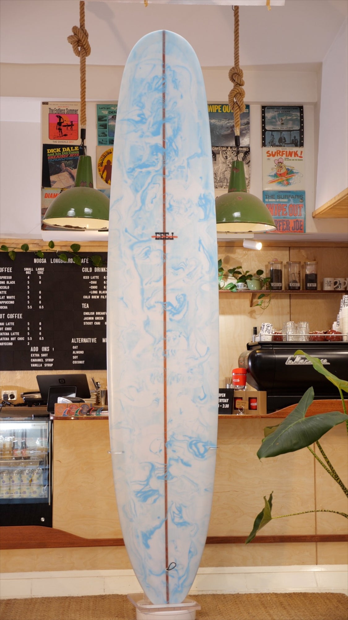 Southcoast Surfboards 9'6 Lo Pro Blue Swirls