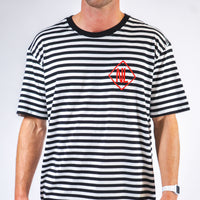 NL Hand Drawn Diamond Stripe Tee – Black/White