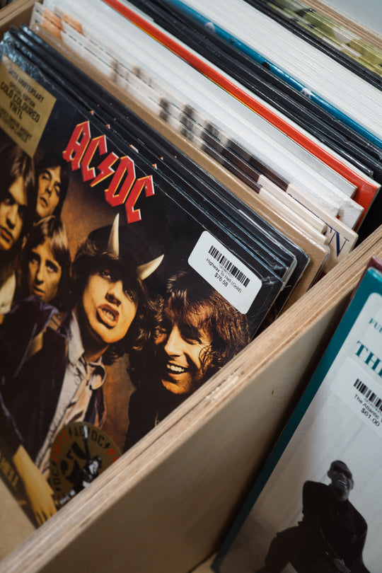 Vinyl records in the bins at Noosa Records