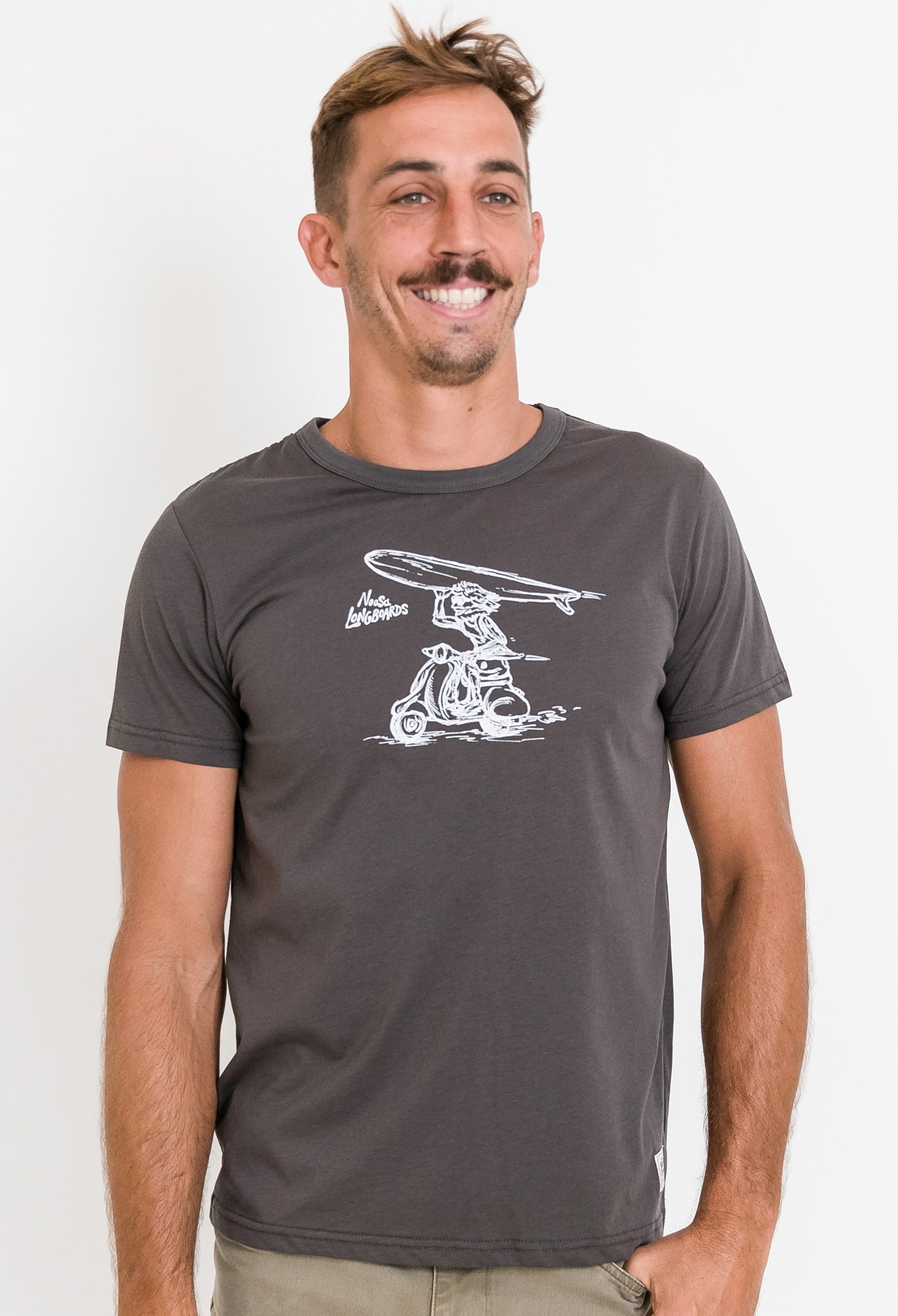 NL Art Series Scooter Tee Charcoal