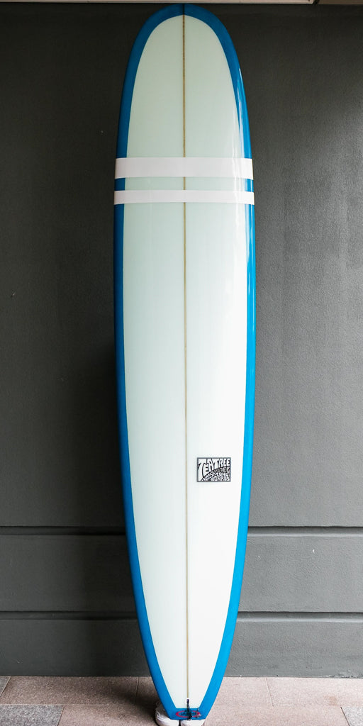 9'6 Tea Tree Dark Blue Bottom Light Green Deck Polish Finish