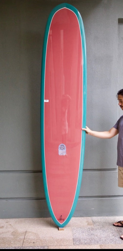 9'3 Little Cove Green Bottom Watermelon Deck Gloss Finish