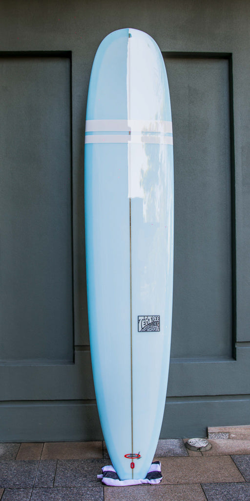 9'6" Tea Tree Longboard - Blue White Stripes