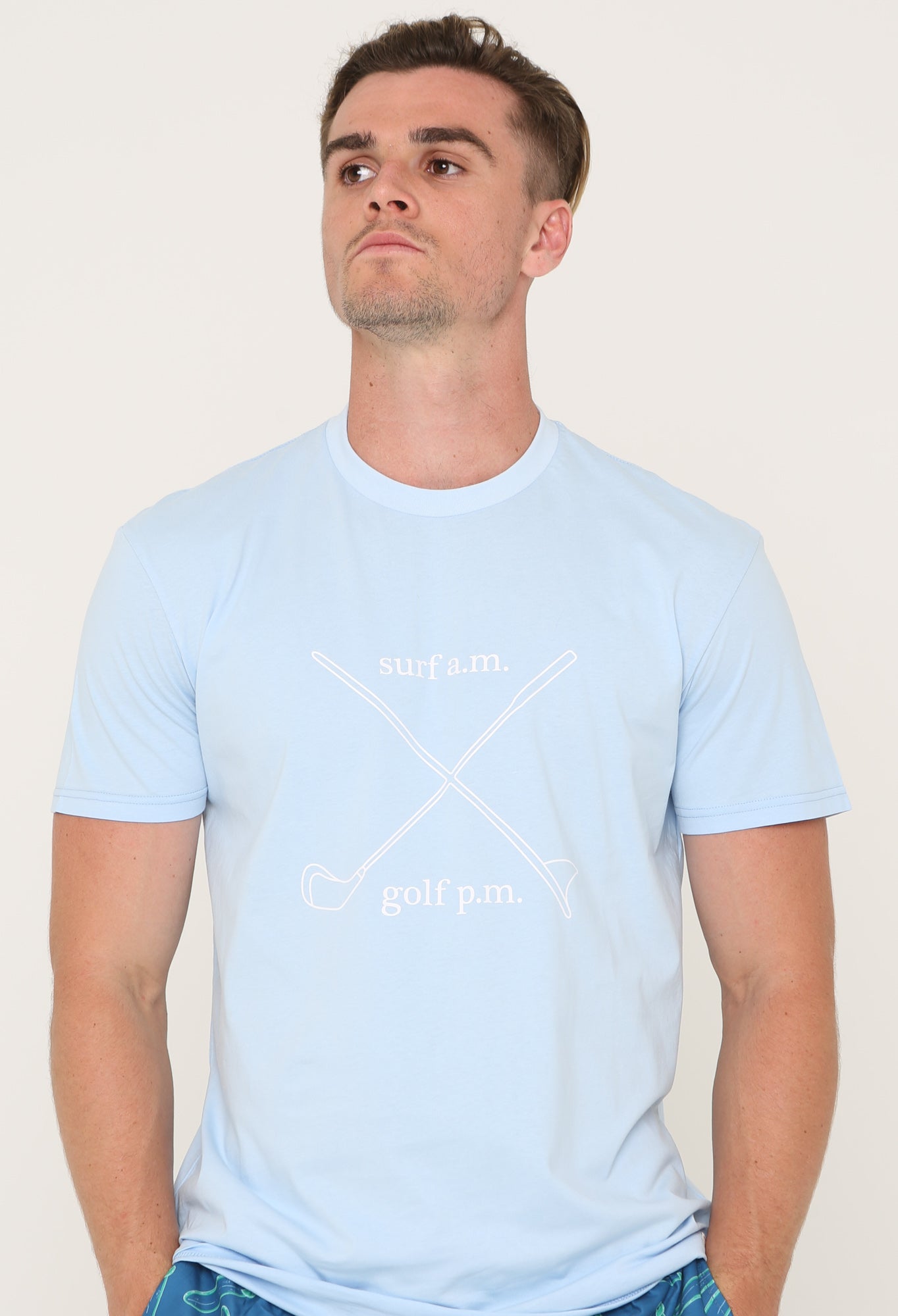 Surf AM Golf PM Tee Blue