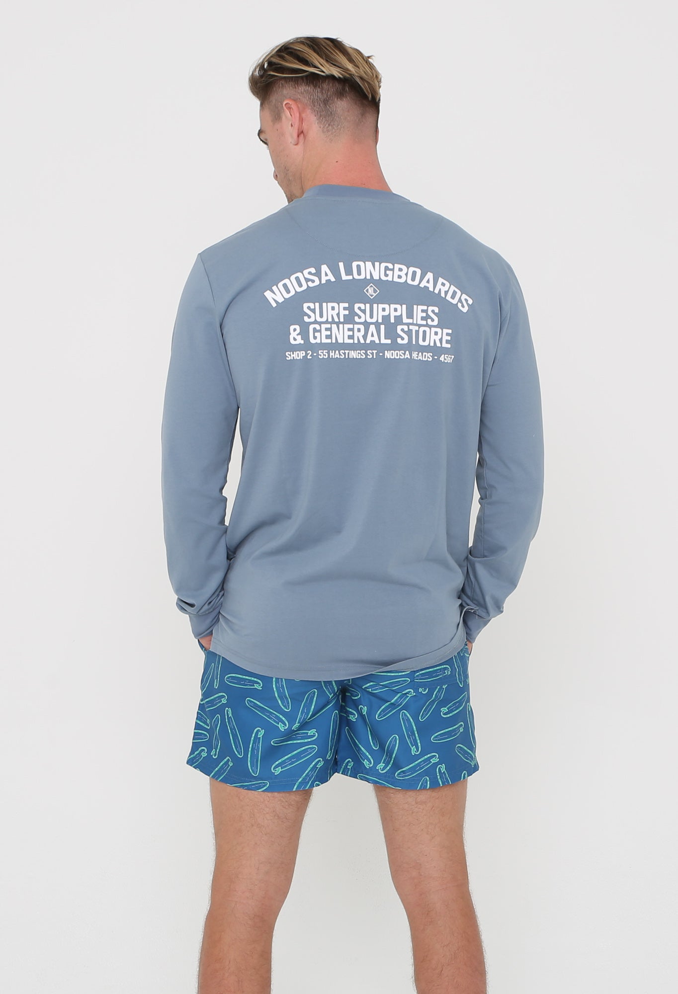 NL Pebble Blue Address Long Sleeve Tee