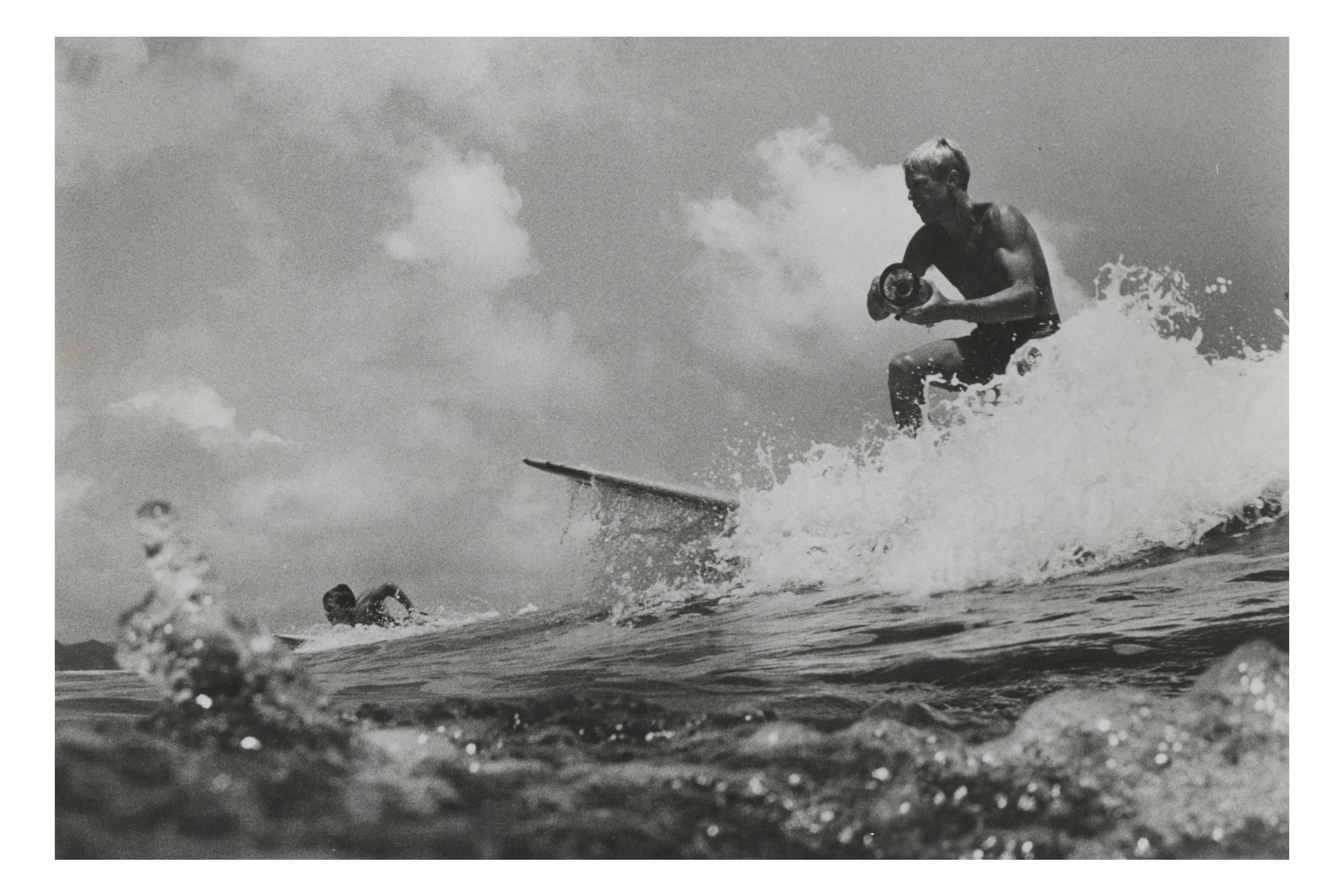 Bruce Brown A4 B/W Surfing Action