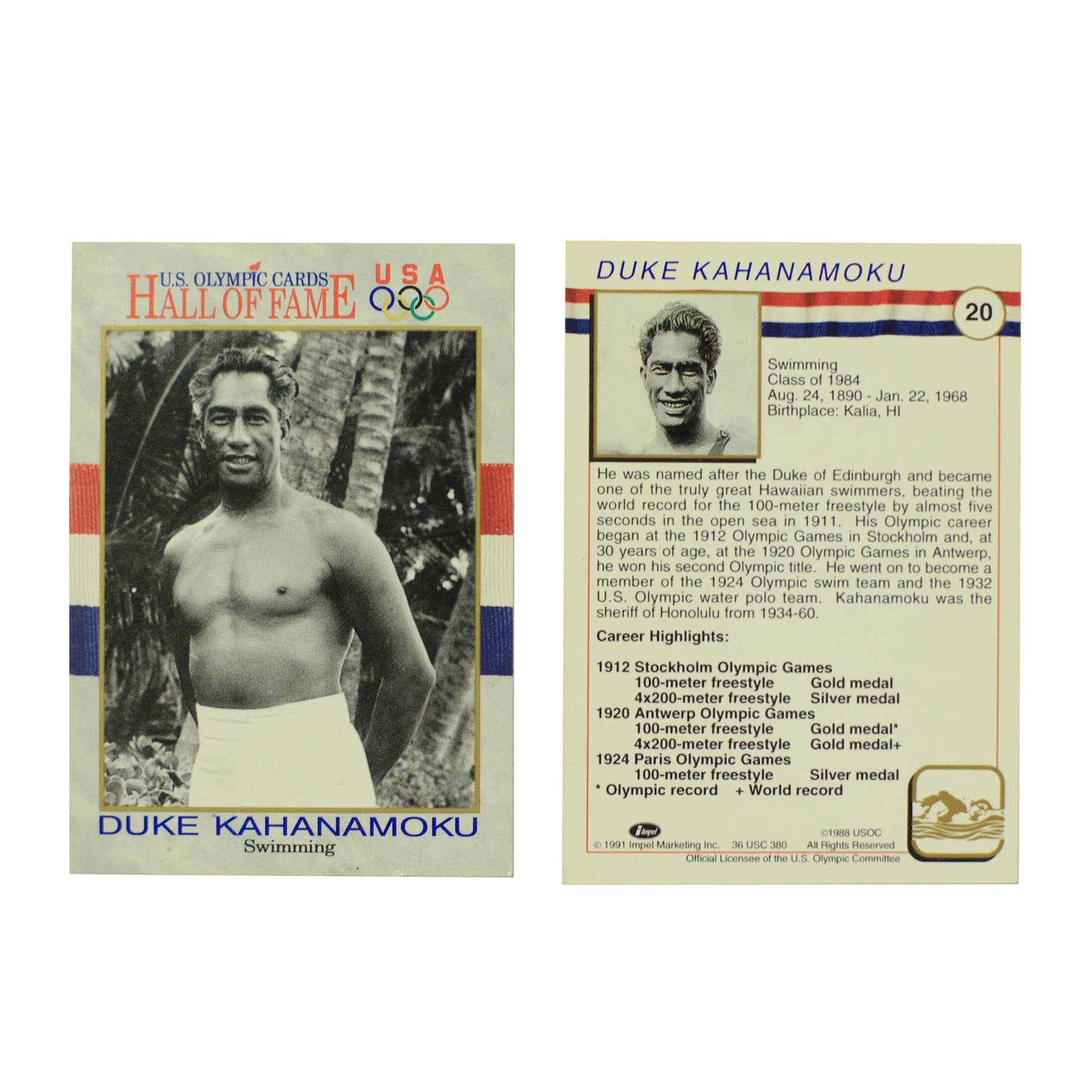 Duke Kahanamoku Olympic Card Collectible