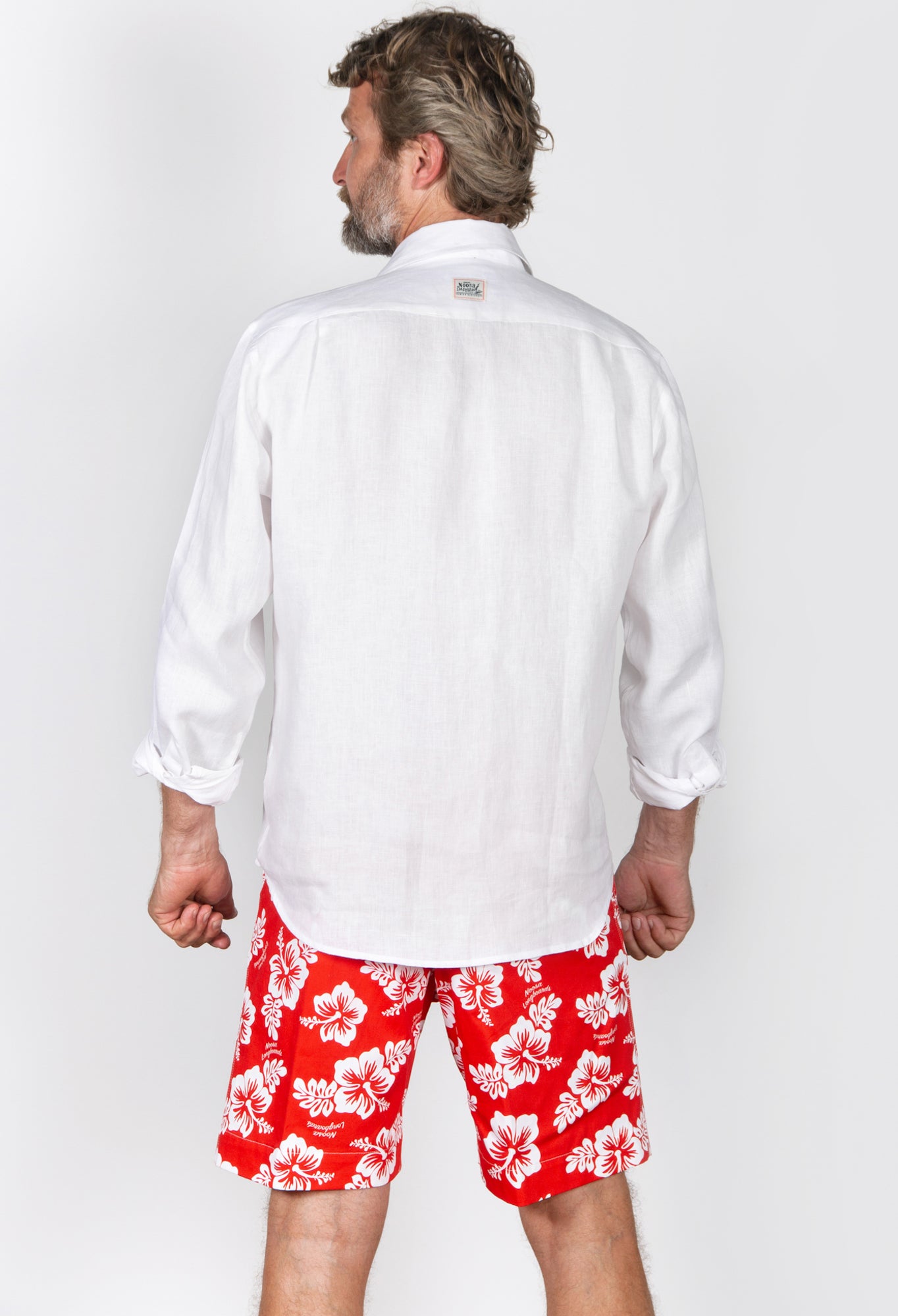 Surfaris Hibiscus Cotton Shorts Red