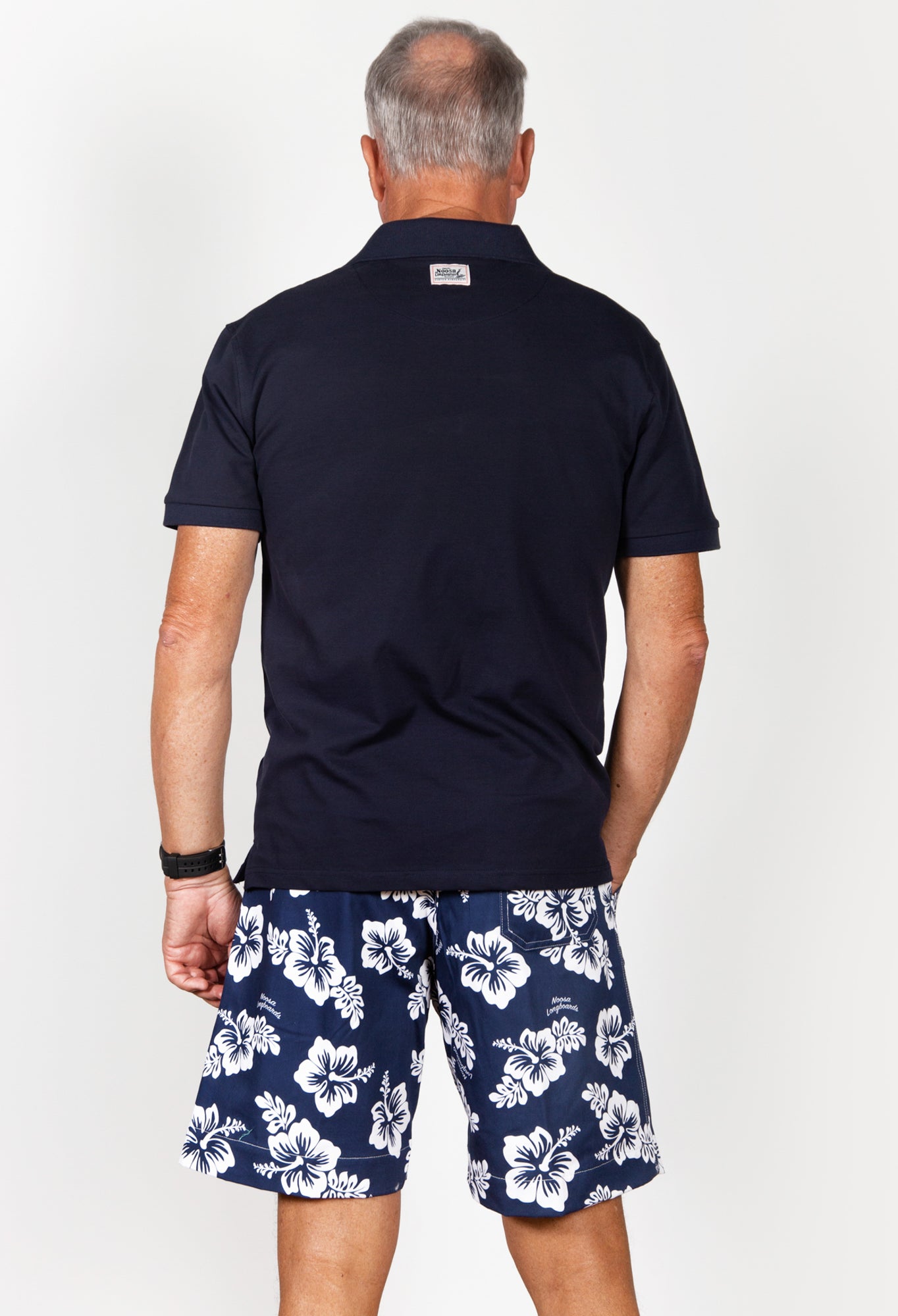 Surfaris Hibiscus Cotton Shorts Blue (Made In Australia