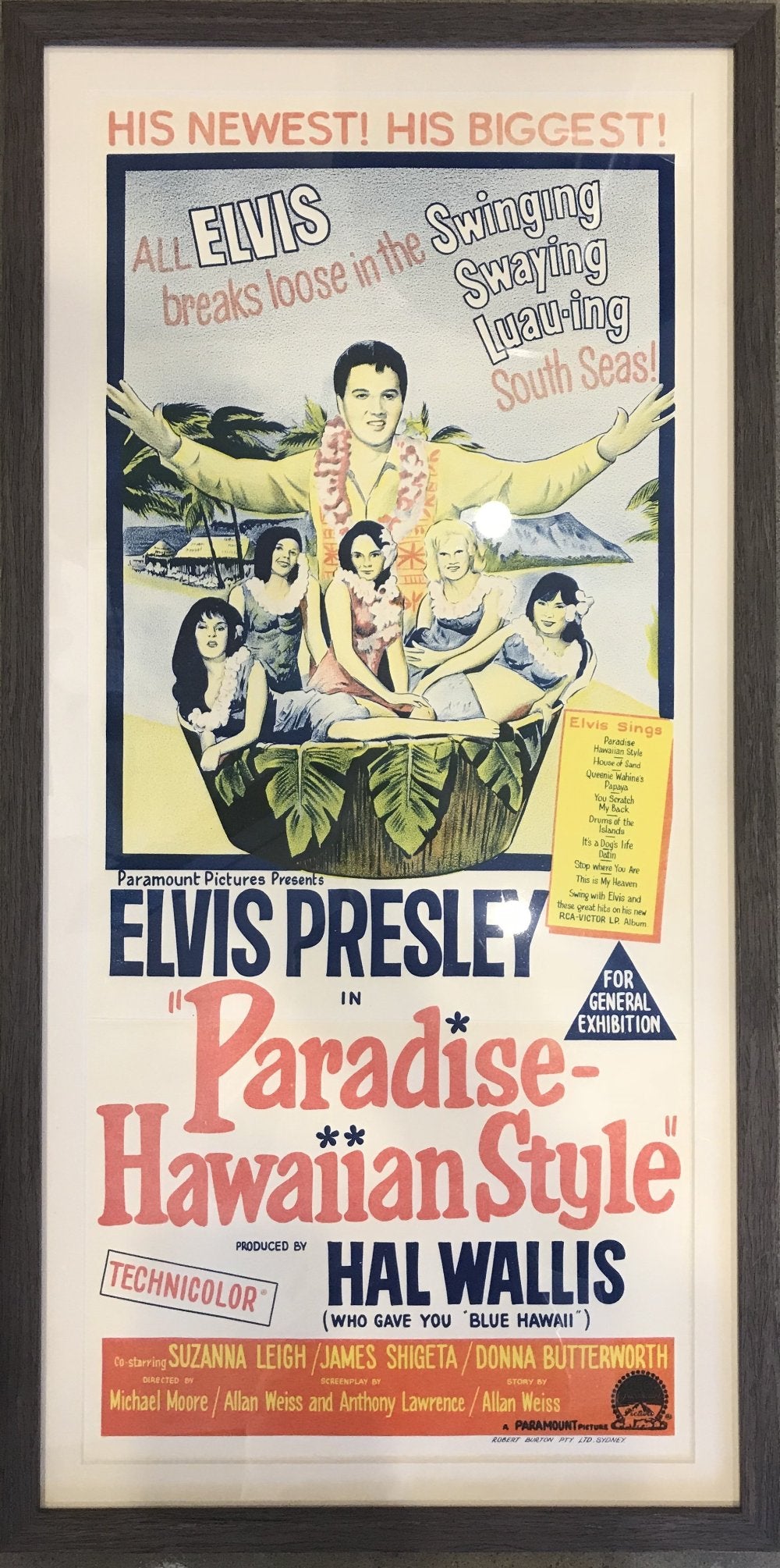 Elvis Presley Paradise Hawaiian style original movie poster